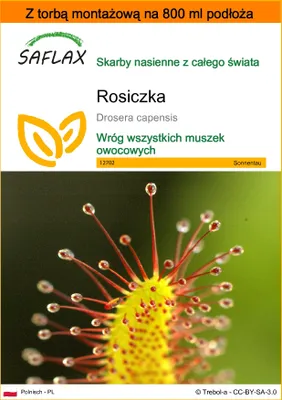 Zdjęcie produktu dla SAFLAX - Garden in the bag - Rosiczka - 200 Nasiona - Z podłożem uprawowym w praktycznej, samorozkładającej się torbie - Drosera capensis