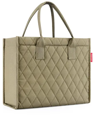 Productafbeelding van reisenthel® DN 5046 boodschappentas, model "daily shopper", ruitpatroon, kunststof, olijfgroen, artikelnummer DN 5046