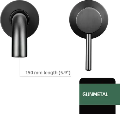 Zdjęcie produktu dla Bateria umywalkowa ścienna, trwała mosiężna konstrukcja, elegancki tradycyjny styl, Gunmetal-150