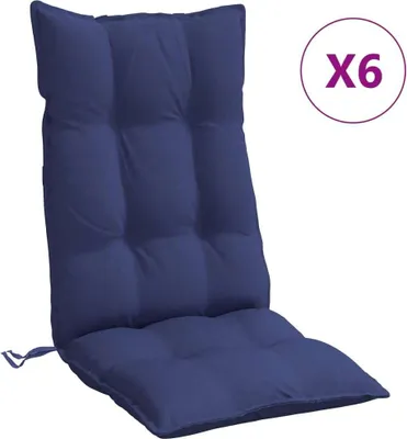 Produktbild von Hochlehner-Auflagen 6 Stk. Marineblau Oxford-Gewebe