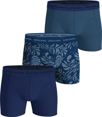 Produktbild von BJÖRN BORG Herren Boxershorts, 3er Pack - Baumwolle Stretch Boxer 3P, Unterhose, Baumwolle Blau XXL