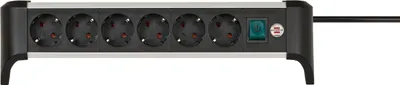 Produktbild von Brennenstuhl 1391040600, 3 m, Drinnen, Abgewinkelt, IP20, Aluminium, Schwarz, Silber