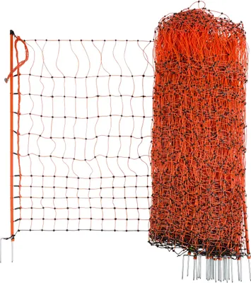 Produktbild von Geflügelnetz 50 mtr., 106 cm Doppelspitze, orange, elektrisch leitend Netz