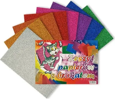 Produktbild von Glitzerpapierblock - 25 x 17,5 cm, 8 Blatt