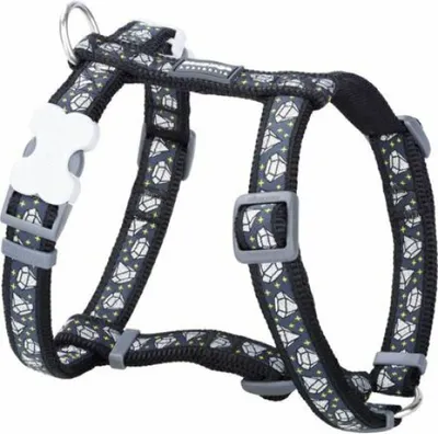 Productafbeelding van Hondentuig Red Dingo STYLE DIAMOND, zwart, voor borstomvang 45-66 cm, halsomvang 36-59 cm