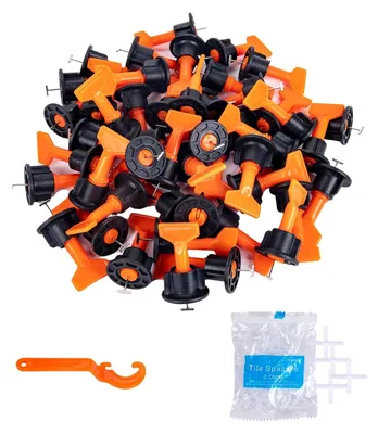 Immagine prodotto di Sistema di livellamento per piastrelle - 2 mm - 50 clip - 100 distanziatori - Con chiave