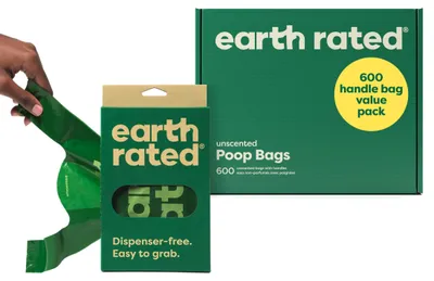 Productafbeelding van Earth Rated hondenpoepzakjes met handgrepen, voordeelverpakking, gemakkelijk te knopen en gegarandeerd