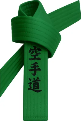 Produktbild von Karategürtel Grün bestickt - Karate Do Schriftzeichen japanisch - Grüngurt mit Kanji Bestickung - 260 cm Länge