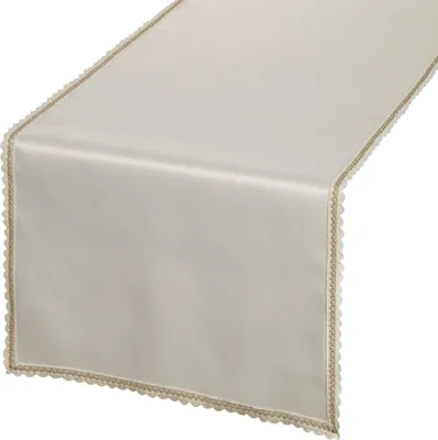Produktbild von EUROFIRANY | Tischläufer - 40 x 180 cm - cremefarbene Tischdekoration - Stickerei