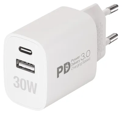 Produktbild von ViVanco™Vicotron 30W Dual PD 3.0, Drinnen, AC, Weiß
