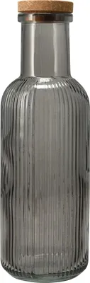 Image de Bouteille en verre avec couvercle en liège, 1l, gris