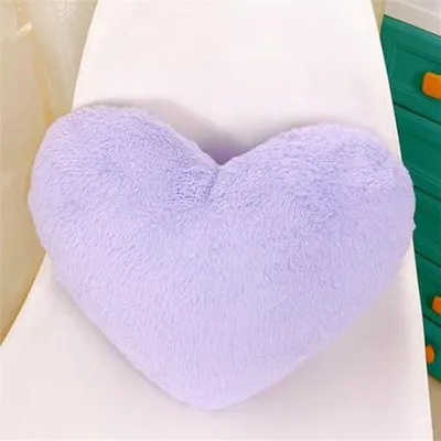 Productafbeelding van Ibenzoa® Hartvormig pluche kussen, 46 x 36 cm – zacht, decoratief knuffelkussen voor kinderkamers, reizen en dutjes