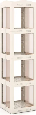 Immagine prodotto di Libreria girevole, scaffale angolare pieghevole, 3 ripiani, bianco