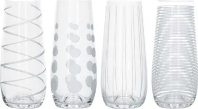 Immagine prodotto di Mikasa - Bicchieri da cocktail Mikasa, 290 ml, set di 4, vetro trasparente, argento, 230 ml, set di 4