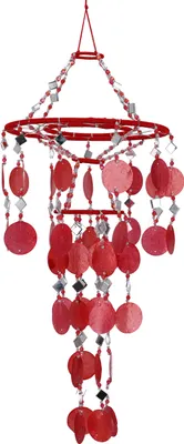 Produktbild von Exotischer Sonnenfänger, Suncatcher, Laba Luba Muschel Wind & Lichtspiel - Rosa, Rot, Muschelscheiben, 60*20*20 cm, Windspiele & Klangspiele
