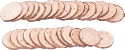 Produktbild von 30 Stück Holzspäne zum Selbermachen, rein natürlich, kreatives Basteln, Malen, runde Kiefernkreise