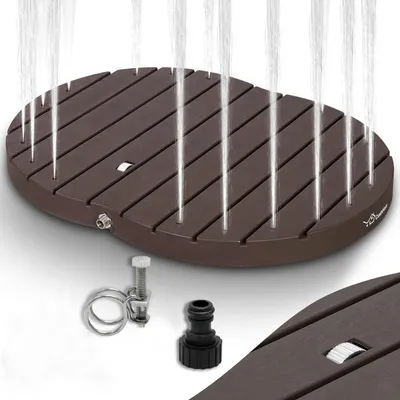 Produktbild von CCLIFE Gartendusche Aussendusche, Außendusche Garten, Bodendusche Outdoor,Dusche Mit Fußrad,Fontänenhöhe 4m,PP,CushHom,Farbe:Braun