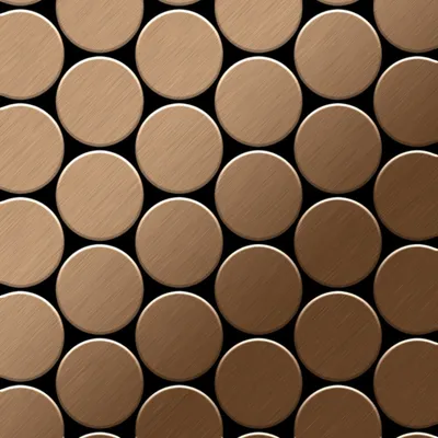 Produktbild von Mosaik Fliese massiv Metall Titan gebürstet kupfer 1,6mm stark Medallion-Ti-AB
