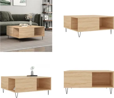 Produktbild von vidaXL Couchtisch Sonoma Eiche 80x80x36,5 cm Holzwerkstoff - Couchtisch - Couchtische - Beistelltisch - Sofatisch