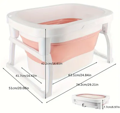 Produktbild von Faltbarer Hundebadewanne - 75x51x43 cm - Tragbare Badewanne für Haustiere - Mit Ablaufstopfen