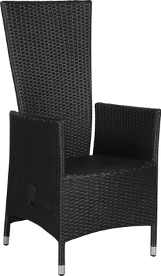 Image de Joops 1 x chaise de jardin, avec poignée d'inclinaison et réglage continu du dossier, noir.