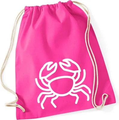 Produktbild von Huuraa Turnbeutel Krebs Sternzeichen Symbol 12 Liter Fuchsia Baumwolle Rucksack Geschenkidee