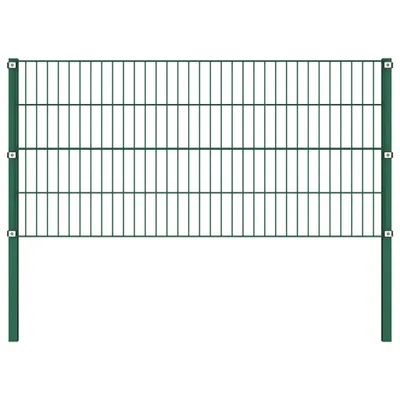 Immagine prodotto di vidaXL Elemento di recinzione con paletti in ferro 522 x 80 cm Verde