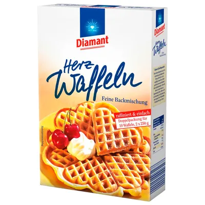 Produktbild von Diamant Herz Waffeln feine Backmischung raffiniert und einfach 500g