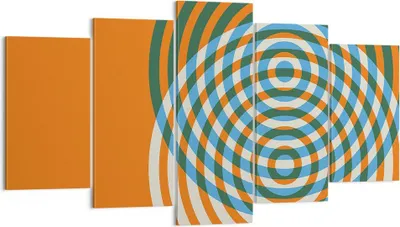 Produktbild von Bild auf Leinwand - Leinwandbild - 5 Teile - Abstraktion Modern Kreise - 160x85cm - Wand Bild - Wanddeko - Wandbilder - Leinwanddruck - Bilder - Wanddekoration - Leinwand bilder - EA160x85-4448
