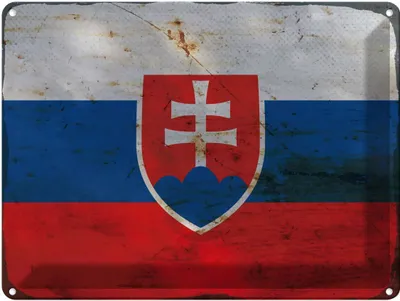 Produktbild von vianmo Blechschild 30x40 cm Slowakei Slovakia Flagge Fahne Wappen