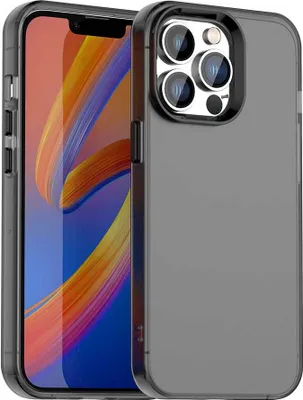 Image de Coque pour iPhone 14 Pro, coque fine semi-transparente matte anti-choc Noir