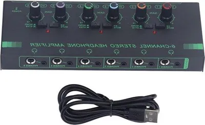 Obrázok produktu pre 4-kanálový mono-stereofónny zosilňovač pre slúchadlá s konektorom USB-C