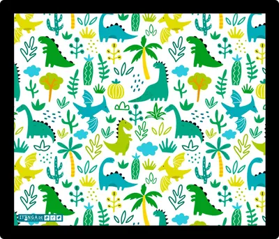 Produktbild von ITENGA Mauspad Dinos - Dinosaurier 21 x 18 cm Kunststoff rutschfest