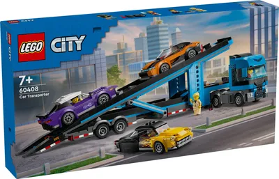 Zdjęcie produktu dla LEGO® City 60408 Transporter samochodowy z samochodem sportowym