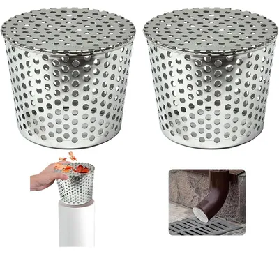 Produktbild von 2× Dachrinnen Laubschutz Edelstahl DN110 – Fallrohrfilter konisch, rostfrei, für Dachrinne & Entwässerungssysteme