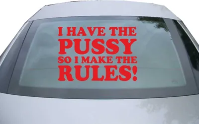 Produktbild von Indigos UG - Aufkleber Heckscheibe & Motorklappe DE2208 - rot - 600x412 mm - I have the Pussy - Auto Scheiben Fenster Heckklappe Tuning Racing JDM - Die cut