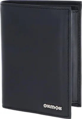 Produktbild von oxmox Leder Geldbörse Leather RFID Protect Kombibörse Pure 2.0 Metal Square Black schwarz