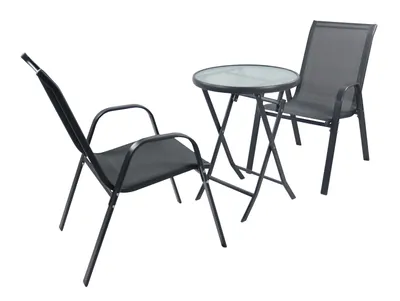 Image de Ensemble de meubles de jardin 3 pièces | groupe de salle à manger de groupe de sièges | 1xtable, 2x chaises | dimensions de table env. H. 89 x W. 55 x D. 55 cm | Ensemble de jardin - Sonlas