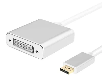 Produktbild von helos Adapterkabel, DisplayPort Stecker/DVI Buchse, PREMIUM, silber