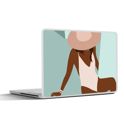 Produktbild von MuchoWow® Laptop Aufkleber Sticker Cover Sommer - Frau - Abstrakt 25x18 cm - Laptop-Deko