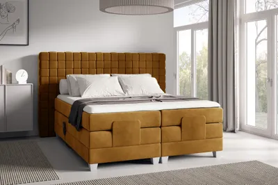 Produktbild von Boxspringbett Elektrisch Bett VIDAL 160x200cm in Stoff Fresh Senfgelb