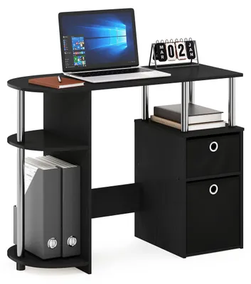 Computerschreibtisch mit 2 Boxen, Americano/Schwarz, 97,5x72,4x39,6 cm