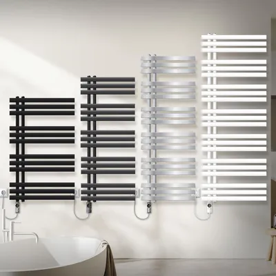 Image de Radiateur de salle de bain électrique, 900 W, 500x1200 mm, anthracite, sèche-serviettes