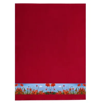 Produktbild von framsohn Geschirrtuch Waffel 'Mohnfeld' 50 x 70 cm Bordeaux