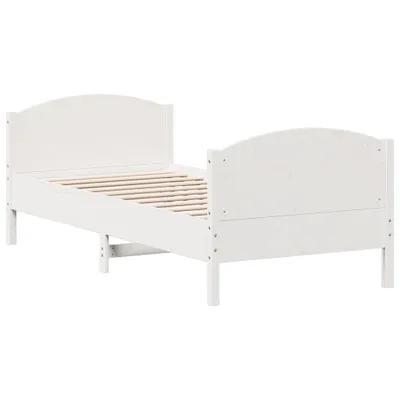 Produktbild von Massivholzbett ohne Matratze Weiß 90x200 cm Kiefernholz