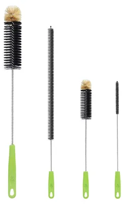 Produktbild von Flaschenbürste Flaschenreinigungsbürste Rohrbürste - Set mit 4 Stück - Flexibler Griff - Nylon und Edelstahl
