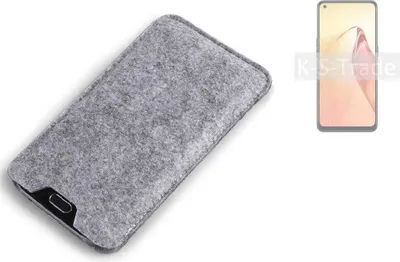 Produktbild von K-S-Trade Filz Handyhülle kompatibel mit Oppo F21s Pro 5G Schutzhülle Filztasche Filz Tasche Case Sleeve Handy Hülle Filzhülle grau