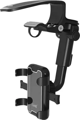 Immagine prodotto di Porta smartphone per auto Griglia di ventilazione Aletta parasole Cruscotto LinQ Nero