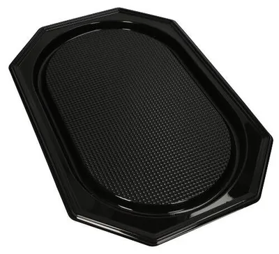 Produktbild von 200x Servierplatten, PET 55 x 36 cm schwarz Partyplatte