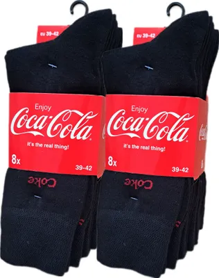 Produktbild von Coca Cola 16 Paare Herren Business Socken für Freizeit und Sport in Schwarz Gr. 43-46